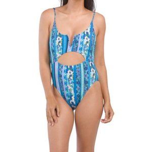 Lucky Brand Womens Swimsuit - V-Neck Underwire Once-Piece Small